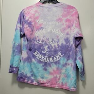 Colorado Blue Moose Restaurant Breckinridge, CO, tie dye shirt long sleeve, L
